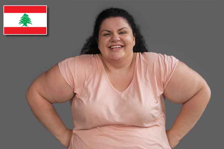 9º lugar (mulheres) - Líbano, com 75% da população com sobrepeso ou obesa. 
- Imagem Freepik