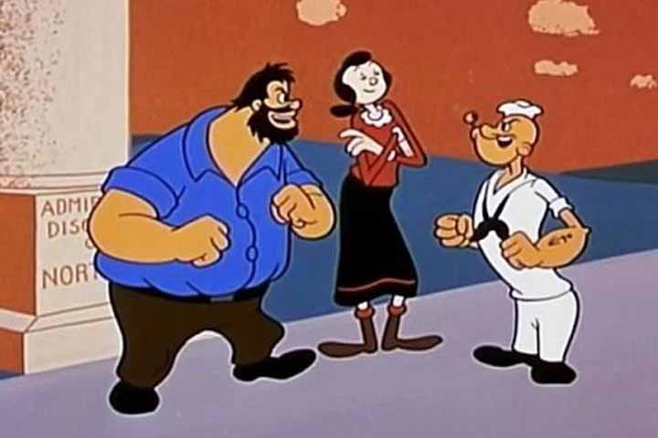 Popeye é um marinheiro que  vive com um cachimbo na boca, namora Olívia Palito e, para proteger a amada das investidas do vilão Brutus, come espinafre. 

