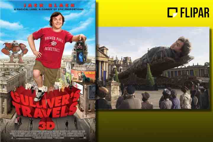 Em "As viagens de Gulliver (2010)", interpretou o protagonista, que trabalha há 10 anos em um jornal de Nova Iorque. O personagem é enviado para realizar uma matéria no Triângulo das Bermudas, mas uma tempestade o leva à cidade de Lillipute, onde as pessoas são bem pequenas. - Divulgação