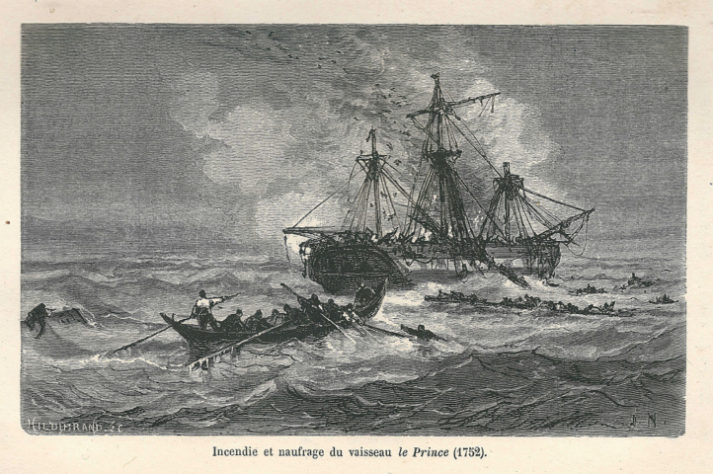 Naufrágio navio Prince 1752