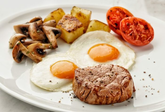 Prato - comida - carne e ovos