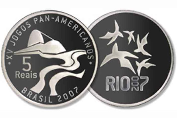 Moeda Comemorativa dos XV Jogos Pan-americanos Rio 2007 - Moedas Comemorativas - Divulgação