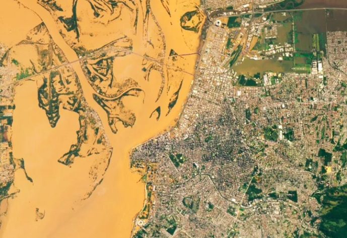 Chuvas no RS - imagens da NASA mostram tamanho da destruição