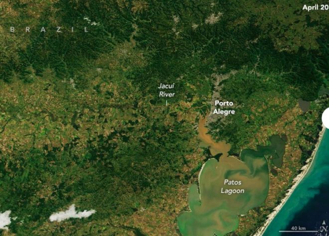 Chuvas no RS - imagens da NASA mostram tamanho da destruição