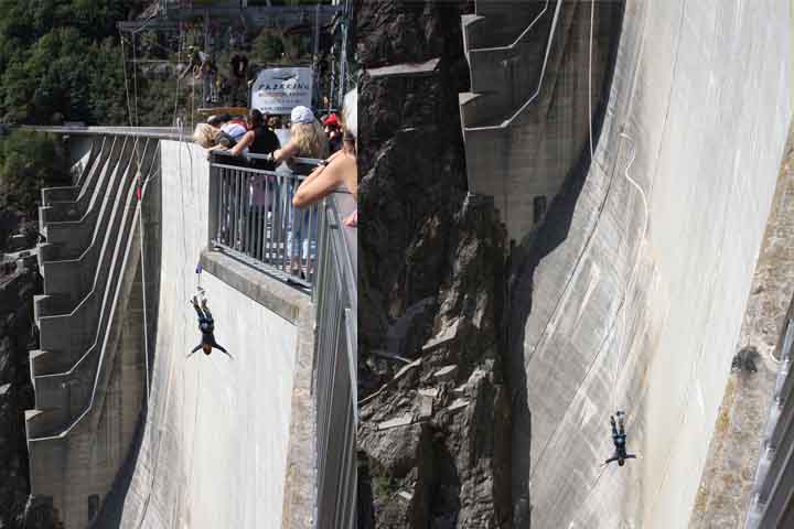 Barragem de Contra, Suíça: Conhecida também como barragem de Verzasca, ganhou notoriedade ao aparecer na abertura do filme Goldeneye, do agente secreto 007. Na cena, James Bond escapa saltando de 220 metros de altura, preso por um elástico, com a vista dos Alpes suíços.