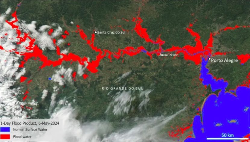 Chuvas no RS - imagens da NASA mostram tamanho da destruição