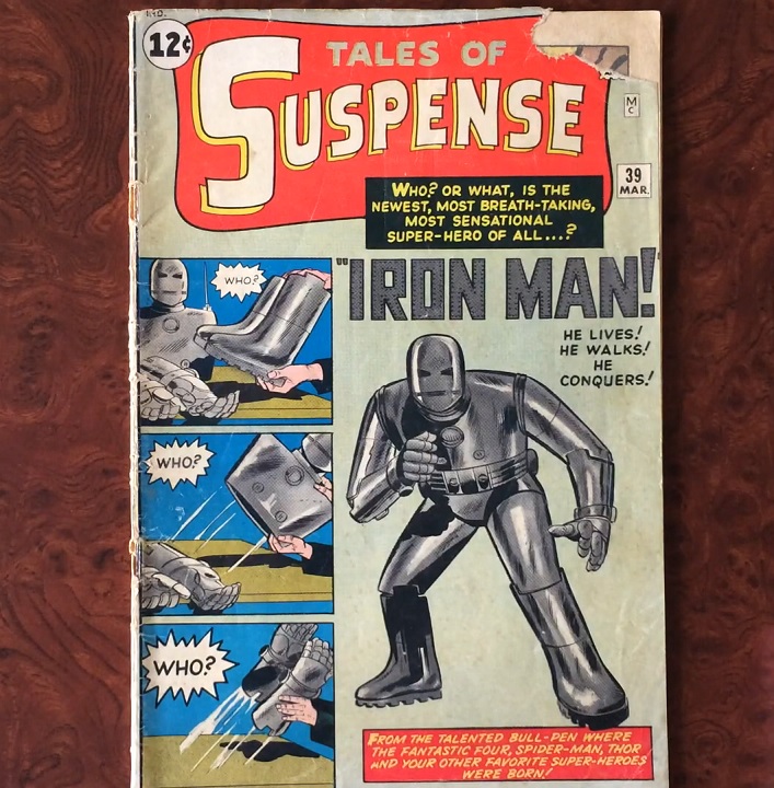 O personagem Homem de Ferro, alter ego bilionário Tony Stark, teve sua primeira aparição nas histórias em quadrinhos da Marvel Tales of Suspense #39, publicadas em março de 1963. 