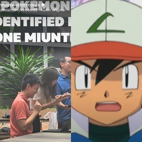 Montagem - Homem bate recorde mundial ao identificar 103 Pokémons e entra para o Guinness Book