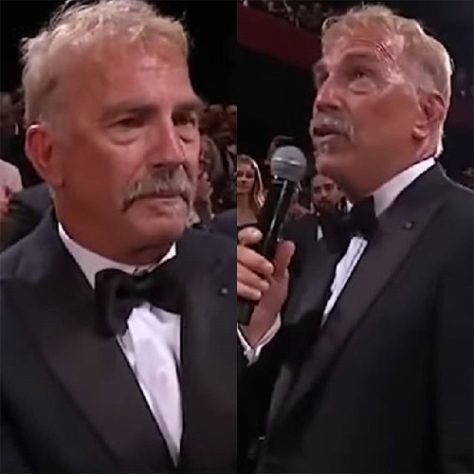 Montagem - Kevin Costner se emociona no Festival de Cannes