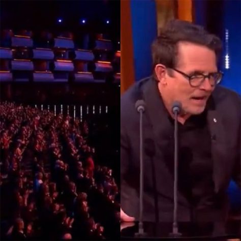 Montagem - Michael J. Fox é ovacionado no BAFTA