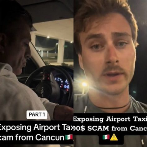 Montagem - Taxista de Cancún cobra 5 mil reais por corrida de 2 minutos de turista do Canadá e acaba preso