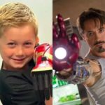 Montagem - Menino que nasceu sem mão recebe prótese do Homem de Ferro