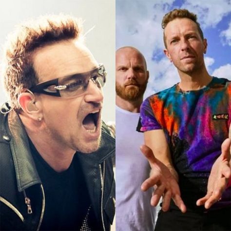 Montagem - Bono do U2 diz que Coldplay não é rock