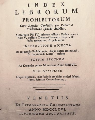 Index Librorum Prohibitorum - Índice dos Livros Proibido