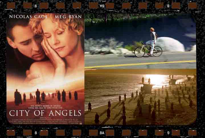 "Cidade dos Anjos" (1998): Com Nicolas Cage e Meg Ryan, o filme se passa em uma Los Angeles mística, onde anjos invisíveis coexistem com os humanos.