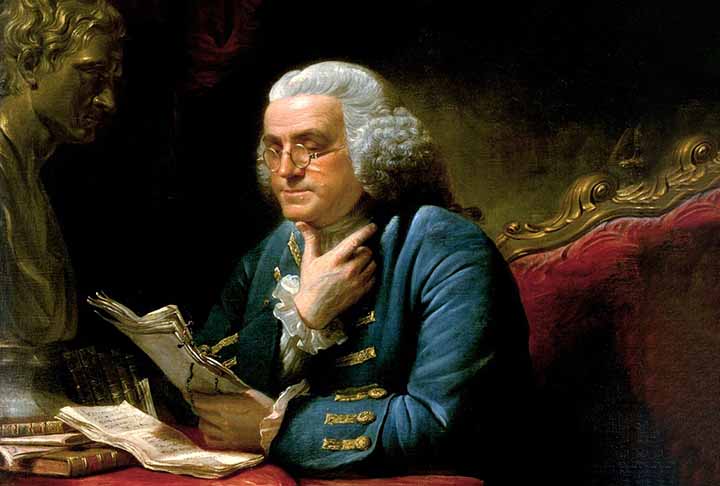 Benjamin Franklin (1706-1790) - EUA. Um dos maiores polímatas da história norte-americana, Franklin foi responsável por diversas criações. Tais quais o para-raios, óculos bifocais, armadilhas para peixes e dispositivos para medir a chuva.