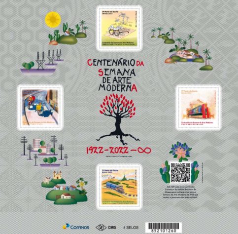 Selo homenagem Centenário da Semana de Arte Moderna