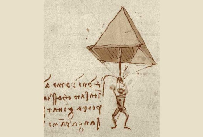 Leonardo da Vinci, protótipo de paraquedas - Reprodução da Internet