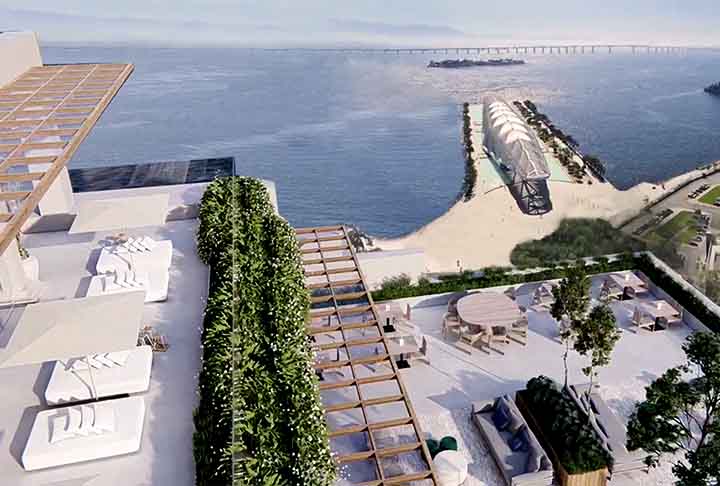 O projeto ainda prevÃª um mirante aberto ao pÃºblico no topo do prÃ©dio com vista privilegiada da cidade do Rio de Janeiro, incluindo a BaÃ­a de Guanabara.  

