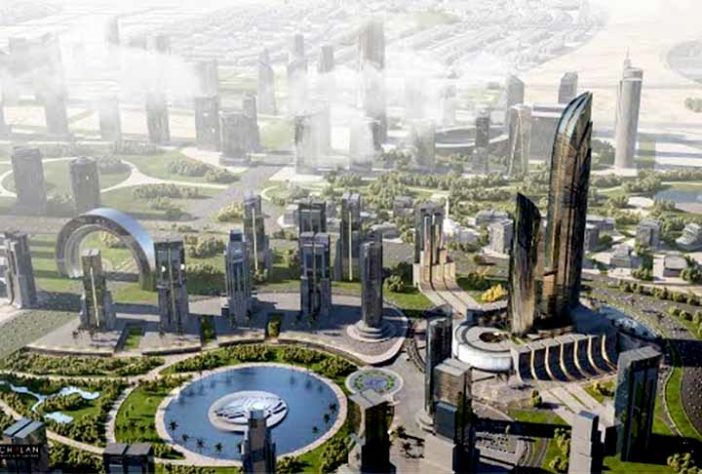 Cidade futurista da África