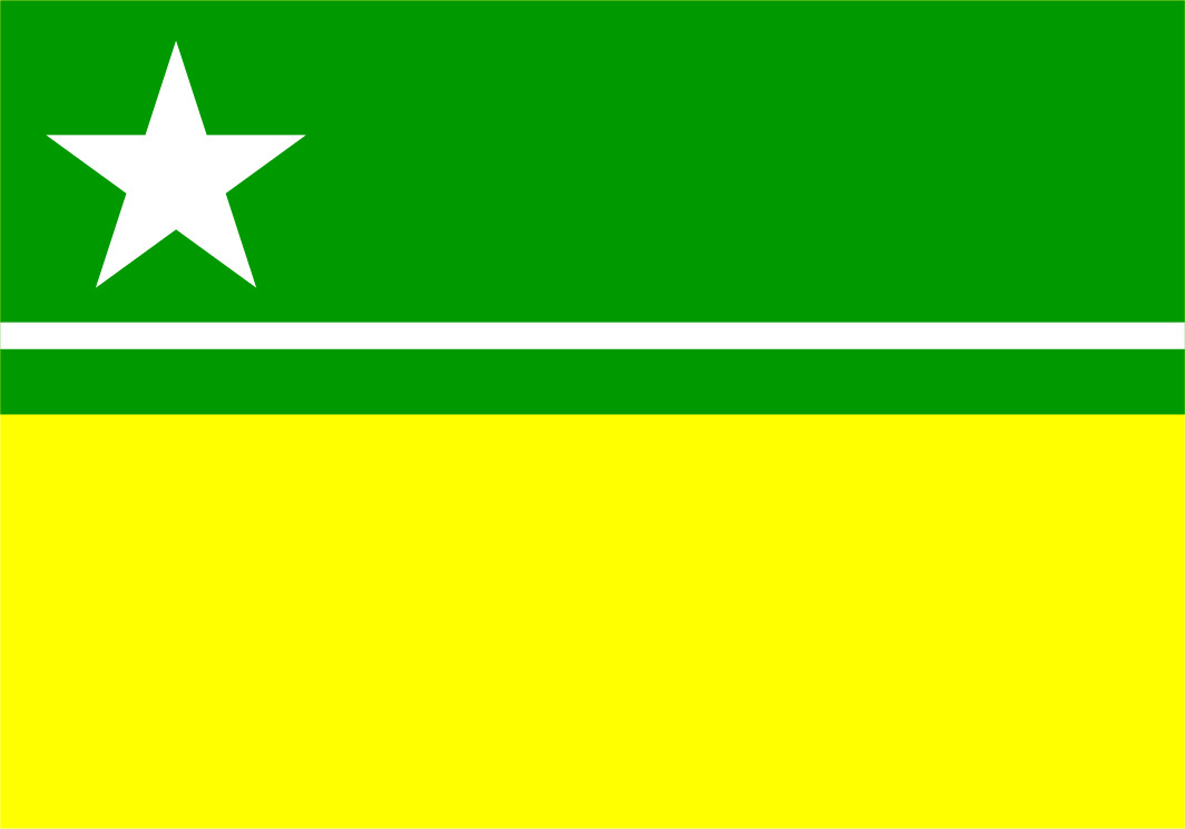 Conhecida por ser a capital mais setentrional do Brasil e a única localizada acima da linha do Equador, Boa Vista, em Roraima, tem uma bandeira nas cores do Brasil: verde e amarela. Tem como lema: Segurança, desenvolvimento e integração.-Domínio Público