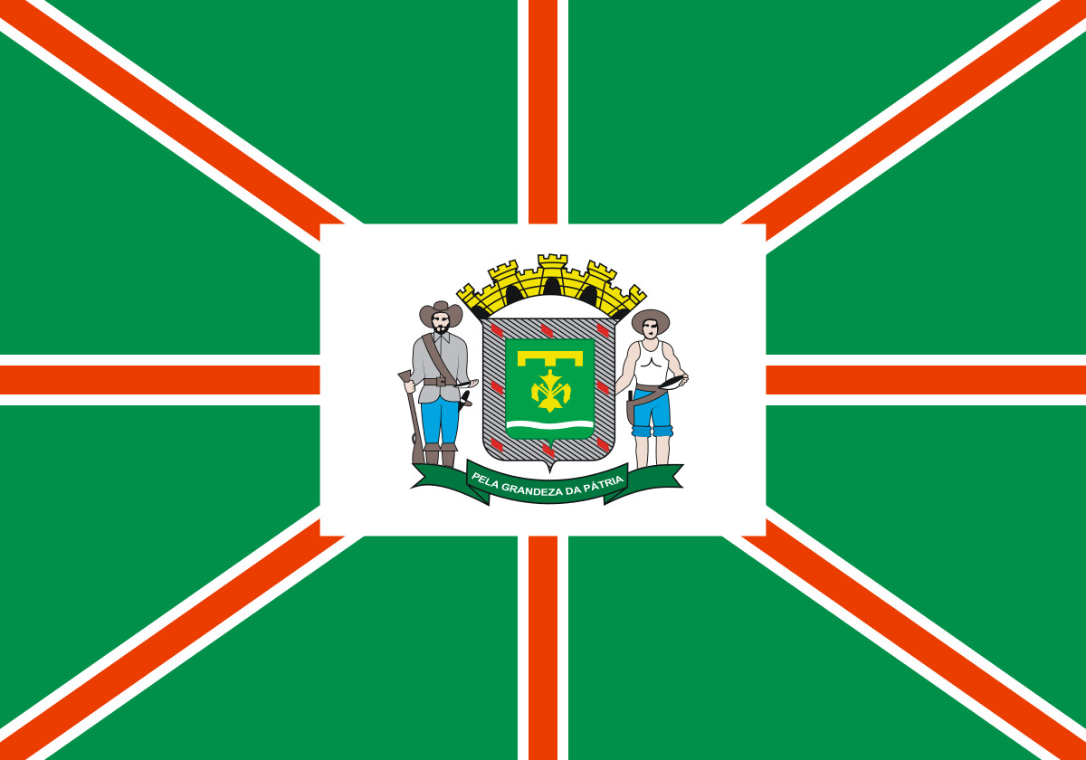 O verde, da bandeira de Goiânia, representa as matas e o amarelo as riquezas minerais. No canto superior, tem a representação do Cruzeiro do Sul, através do retângulo azul com cinco estrelas brancas. A constelação inspirou dois dos nomes antigos do Brasil, Ilha de Vera Cruz e Terra de Santa Cruz.-Domínio Público