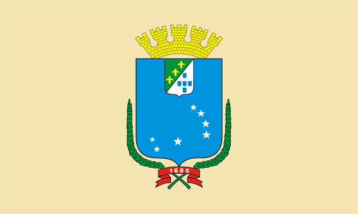 A bandeira de São Luís é um dos símbolos oficiais da capital do estado do Maranhão. Seu desenho consiste em um retângulo amarelo em cujo centro está o brasão municipal.-Domínio Público