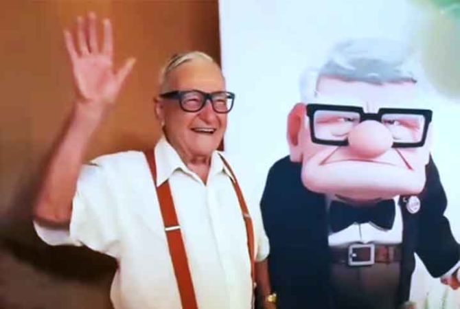 Pra quem não viu: Idoso parecido com personagem da Pixar viraliza com festa temática