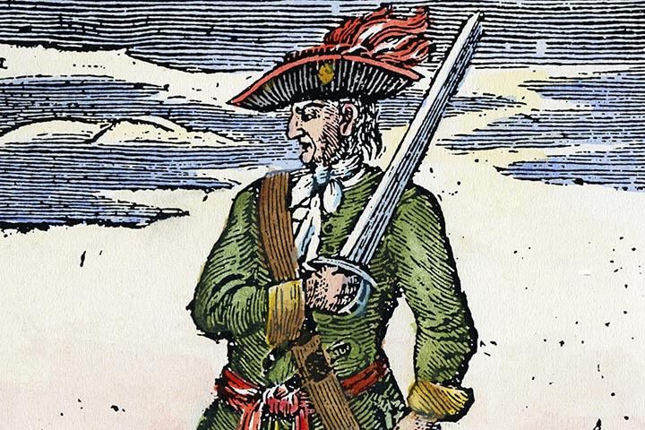 CALICO JACK - O pirata John Rackham atuou no Caribe entre 1700 e 1720. Ele Ã© conhecido por sua bandeira com uma caveira e por ter mulheres piratas em sua tripulaÃ§Ã£o, como Anne Bonny e Mary Read. Foi executado em 1720, aos 39 anos.