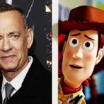 Tom Hanks e Woody (Toy Story) - Atores estrangeiros famosos que dublaram personagens de animação - Eva Rinaldi/Wikimédia Commons e Divulgação