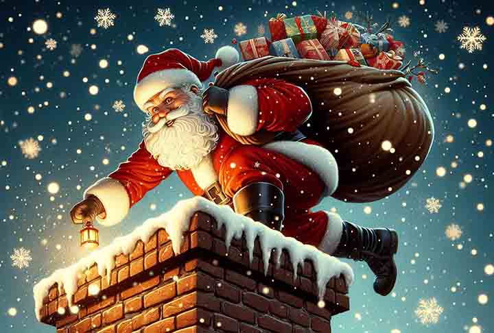 Chaminé: uma ‘estrela’ no Natal com a chegada de Papai Noel
