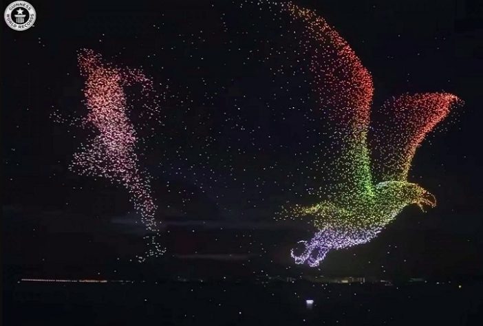China bate recorde mundial de festival de drones no ar