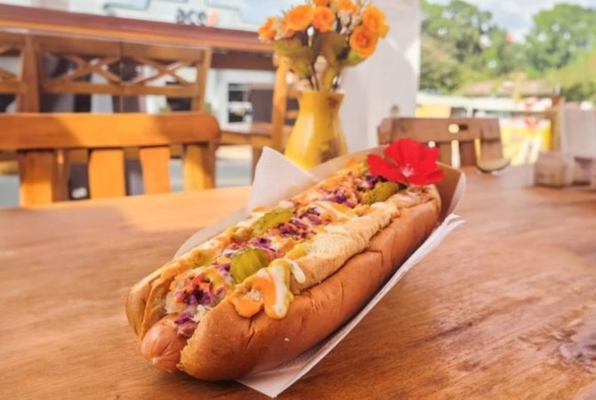 Cidade famosa pelas flores coloca pétalas comestíveis no cachorro-quente