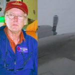 Montagem - Peter Dodge, meteorologista norte-americano ganha homenagem de colegas que jogaram suas cinzas dentro do Furacão Milton