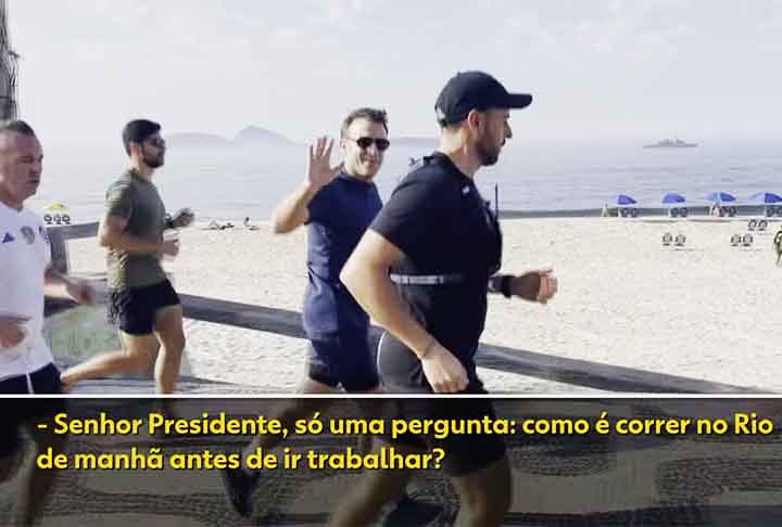 Assim como Jonas Gahr Store, o chefe de estado da França fez corridas matinais na orla das praias de Copacabana e Ipanema.
