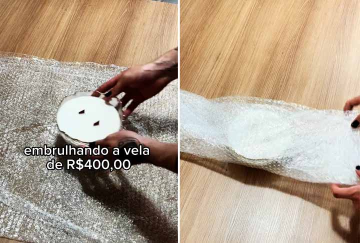Artesão viraliza ao cobrar mais de R$ 400 por vela - Velas (fonte de luz) - Reprodução do TIK TOK