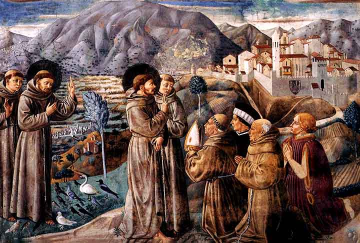 Com o hábito da pregação itinerante, quando os religiosos de seu tempo costumavam fixar-se em mosteiros, desenvolveu uma profunda identificação com os problemas de seus semelhantes e com a humanidade do próprio Cristo.
    - Domínio Público/Wikimédia Commons