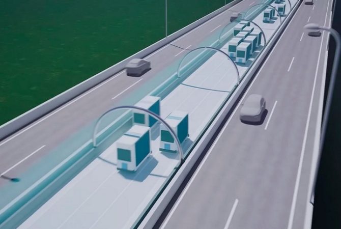 Japão planeja rodovias de cápsulas autônomas para substituir caminhões