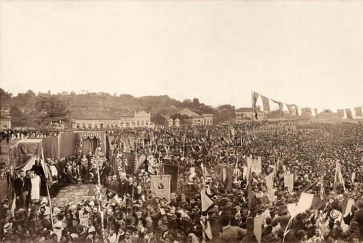 Missa campal celebrada em ação de graças pela Abolição da Escravatura no Brasil, 1888
