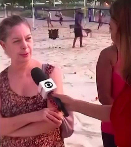 Repórter da Globo é surpreendida ao tentar entrevistar mulher na Praia de Ipanema