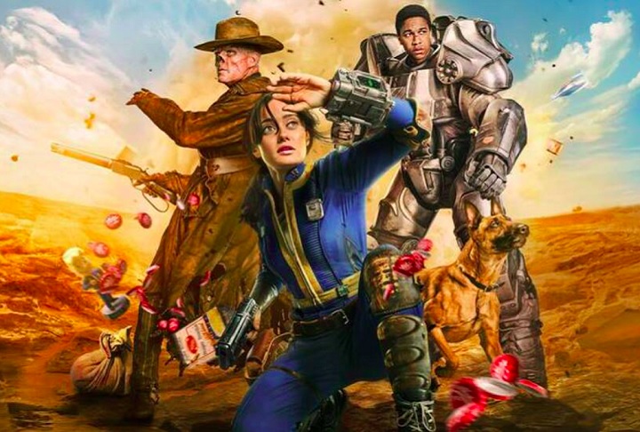 Série - "Fallout" (2024-): A série, que estreou em 2024, é uma adaptação do game de mesmo nome e se passa 218 anos após a Terra sofrer um "apocalipse".