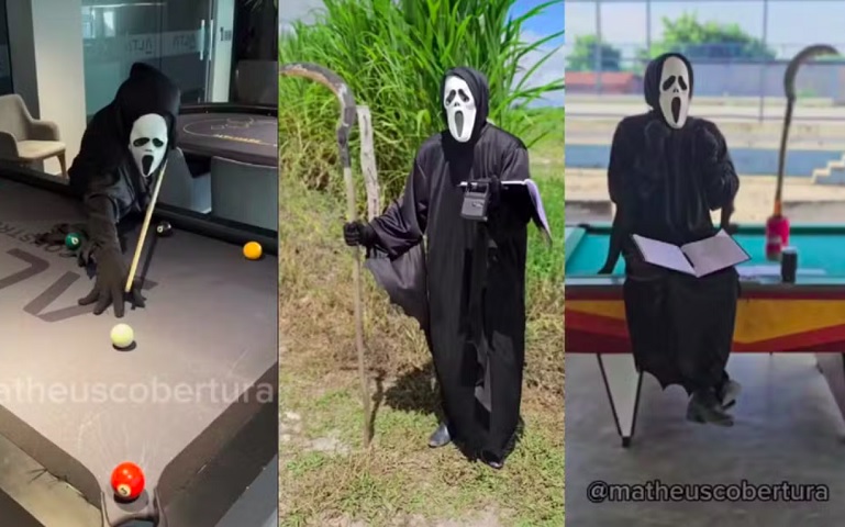 Meme - "amostradinho": O meme, que surgiu no interior do Rio Grande do Norte e envolve um uma pessoa fantasiada de "morte", ganhou o Brasil e foi o termo mais buscado nessa categoria em 2024.