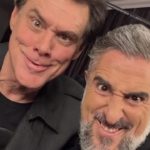 Apresentador Marcos Mion em encontro com o ator Jim Carrey