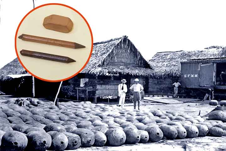 No século XVII, a borracha foi levada para a Europa, onde inicialmente teve pouco uso prático. Sua principal aplicação era apagar marcas de lápis, dando origem ao nome 