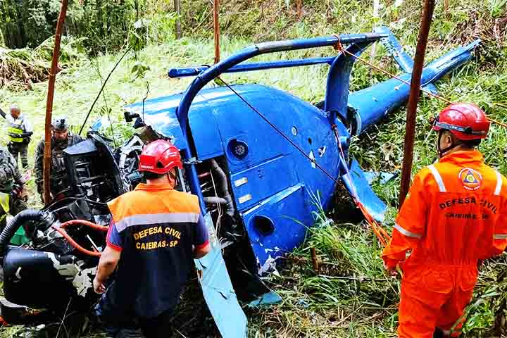 Os destroços do helicóptero foram encontrados no fim da madrugada por socorristas e o resgate das vítimas terminou por volta de 8h desta sexta, dia 17/1. 
