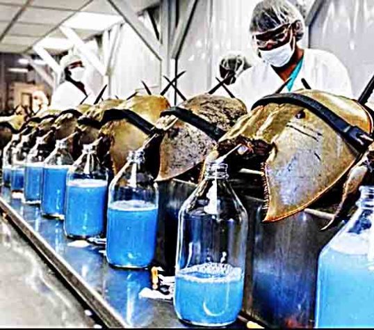 Caranguejo Ferradura, artrópode quelicerado, Animal ( O sangue do caranguejo-ferradura é usado para desenvolver um teste chamado Limulus Amebocyte Lysate, ou LAL, que verifica novas vacinas quanto à contaminação) 