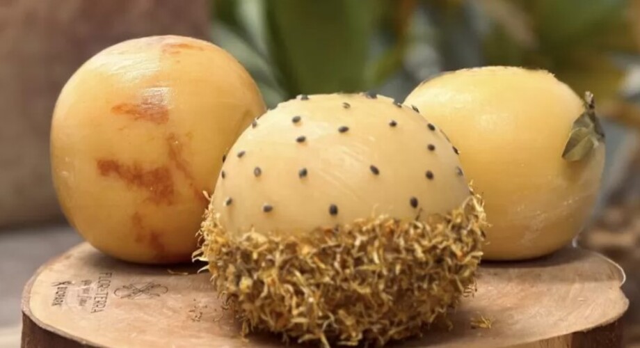 Desenvolvido em um parque tecnológico da cidade de Toledo, no Paraná, o Passionata é um queijo maturado com infusão de maracujá. 
-Reprodução/Instagram