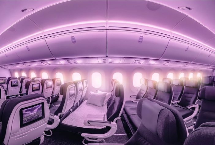 Avião da Air New Zealand - interior