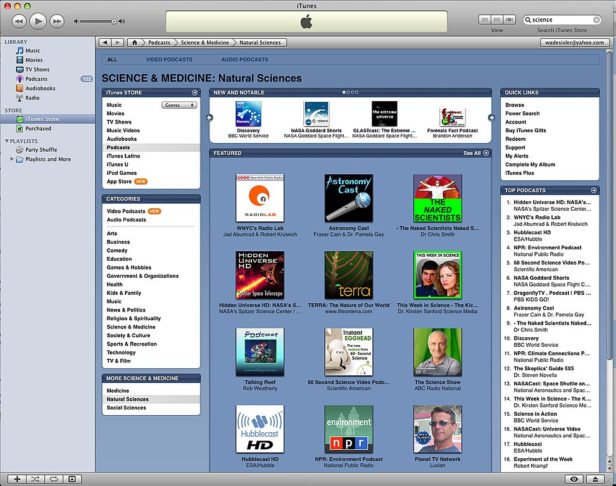 A iTunes Store, loja virtual de música da Apple, também foi um sucesso por muitos anos.-flickr - NASA Goddard