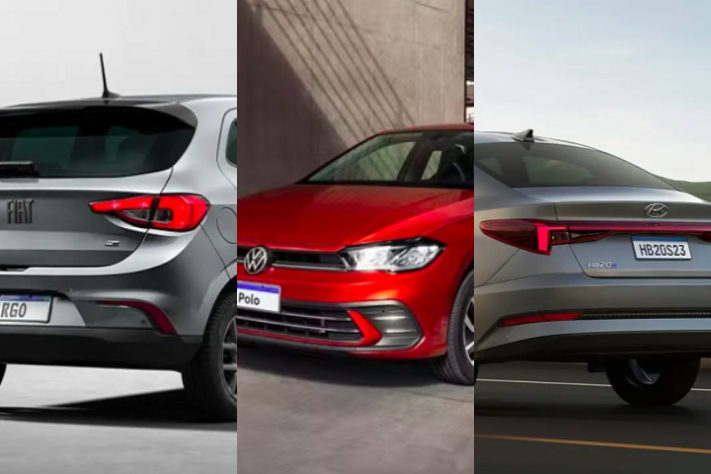 Montagem - ranking dos carros mais econômicos do Brasil